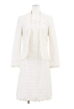 Chanel Ivory Multi-fiber Blend Boucle Weave Coat Dress FR38