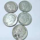 ROOSEVELT SILVER DIMES LOT OF 5 90% SILVER CIRCULATED COINS FREE SHIPPING #9827