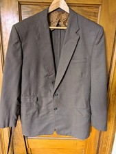Men's 1950's New York tailor-made drapey brown suit w/ orange accents - 42
