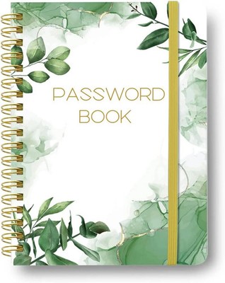 Password Book with Alphabetical Tabs - Spiral Password Notebook for Internet & C