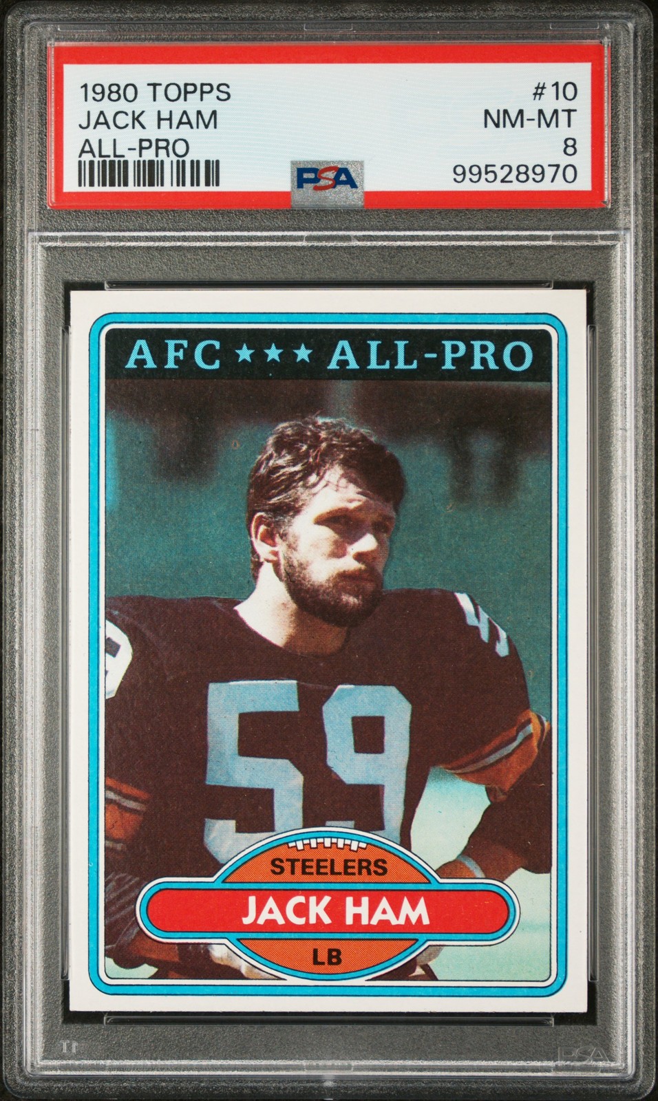 1980 TOPPS #10 JACK HAM PSA 8
