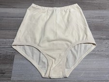 Vintage Magic Lady High Waist Tummy Control Nylon Brief Panties Small Ivory i