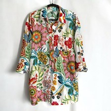 Zara Romper Bright Colorful Floral Long Sleeve Oversize Size XS New Without Tags