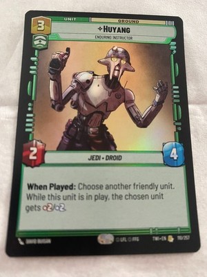STAR WARS UNLIMITED TWI HUYANG Rare Foil NM GLOBAL SHIPPING