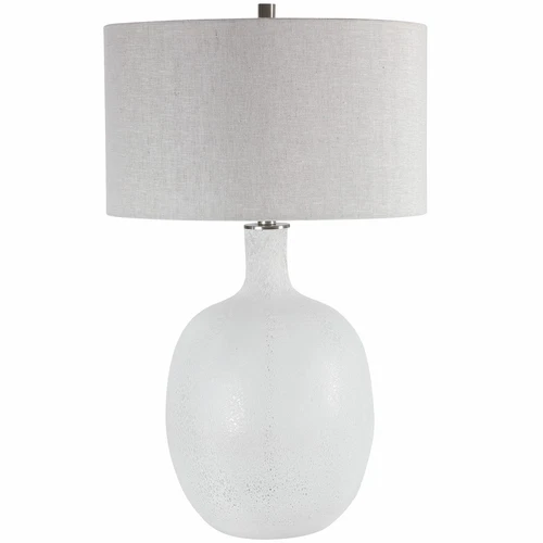 UTTERMOST 28469-1 WHITEOUT HEAVILY TEXTURED MOTTLED AGED WHITE GLASS TABLE LAMP - Picture 6 of 6