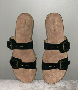nine west black slides