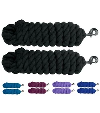 Majestic Ally Pack of 2 Cotton Lead Rope for Horses –10' Long and 5/8" Thick