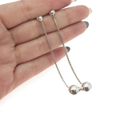 925 Sterling Silber Box Glieder Tropfen Kugel Ohrhänger