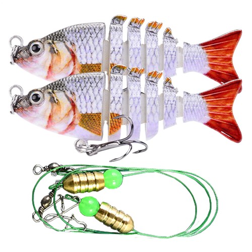 2x Saltwater Fishing Lures Multi Jointed Swimbait Realistic Lure Crankbait Kit - Picture 13 of 13