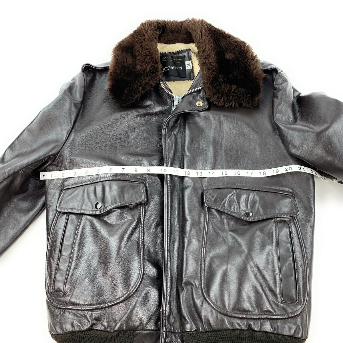 VTG 70s JCPENNEY Brown Leather Bomber Flight A-2 Talon VTG 70s JCPENNEY Brown Leather Bomber Flight A-2 Talon