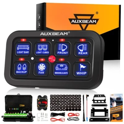 AUXBEAM 8 GANG LED SWITCH PANEL KIT AUTOMATIC DIMMABLE OFF ROAD LIGHT CONTROLLER - Bild 1 von 4