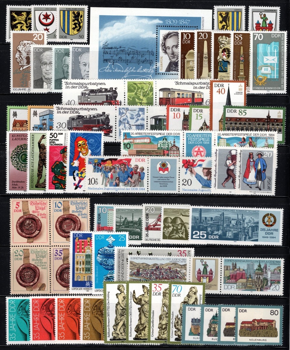 GERMANY: DDR/GDR, Sc#2389/C15, 1984 Collection: 60 Stamps +6