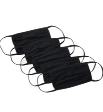 Face Mask 2x50 Pack Hanes Reusable 100% Cotton Black Face Masks 100 Pcs