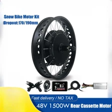 Snow E-bike Conversion Kit 20 26in 4.0 48V 1500W Rear Cassette Hub Motor Wheel