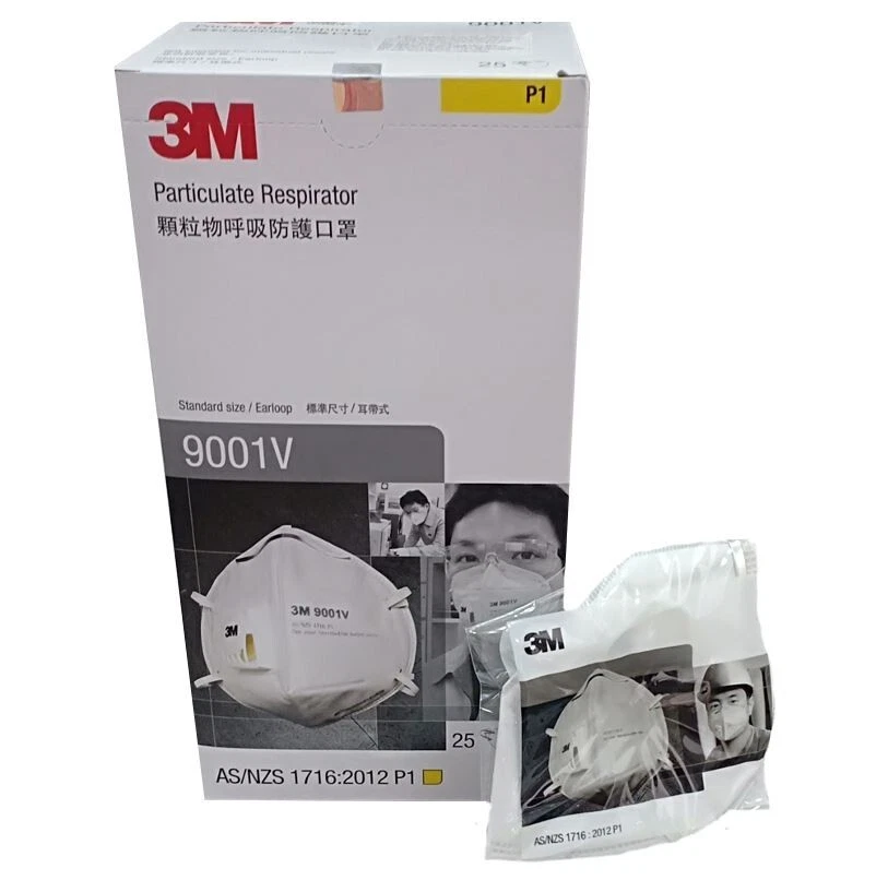 *25-Pieces* 3M KN90 Particulate Respirator Ear Loop Face Mask With Valve 9001V