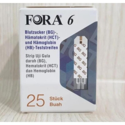 FORA 6 Plus Blood Hemoglobin 3 in 1 Test Strips 1 Box(25 Strips)