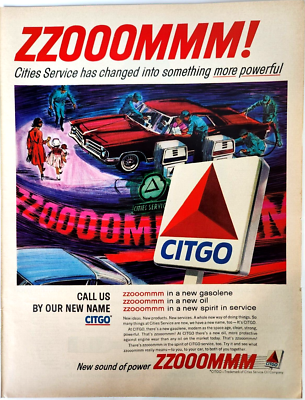 Citgo Cities Service Vintage Ad 1965 Magazine Art Print Gas Pump