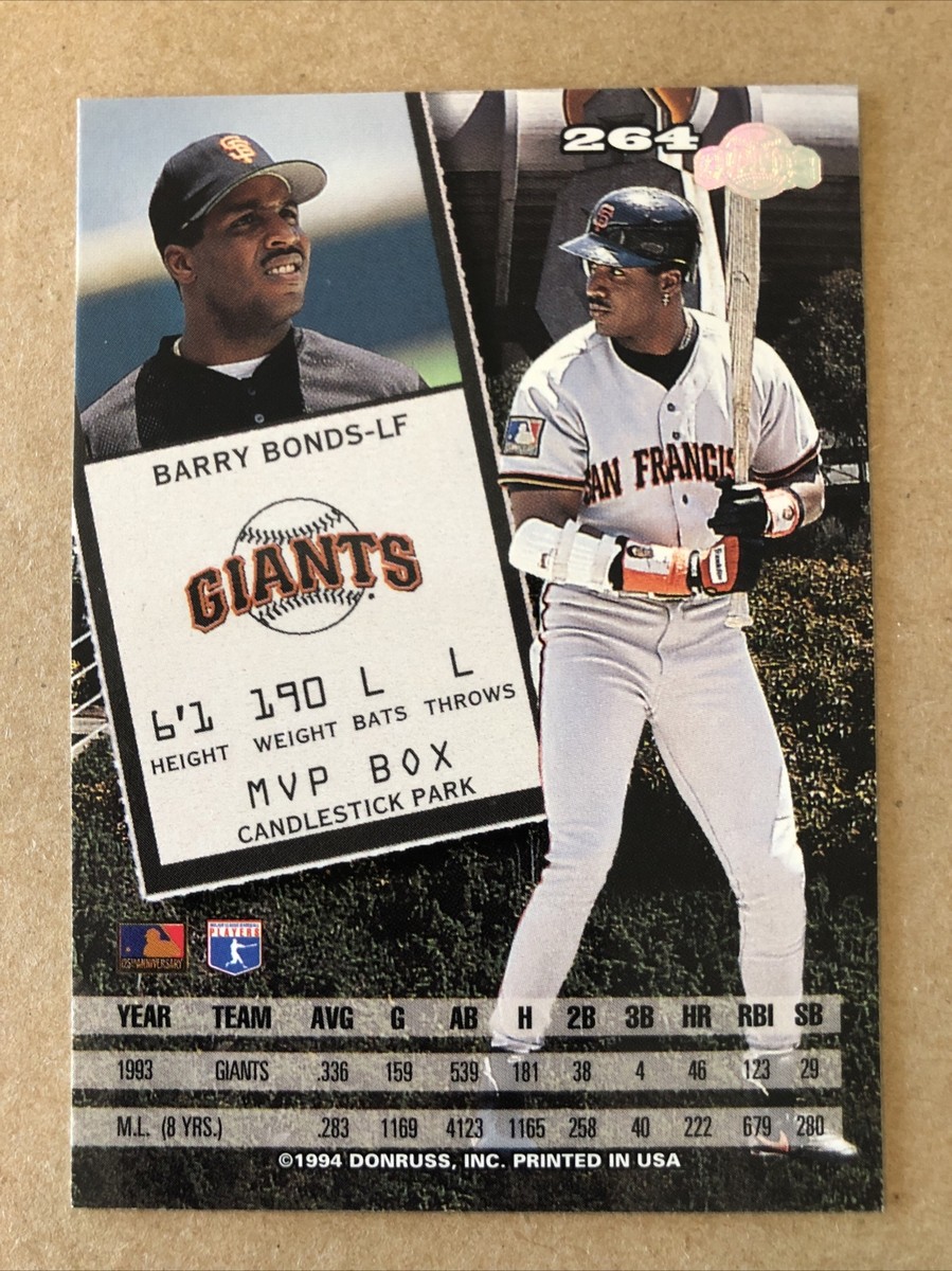 プロ野球  カード 1994 1994 Leaf #264 Barry Bonds Baseball Card | eBay