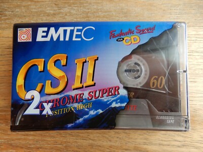 2 x BASF EMTEC CS II CHROME SUPER 60 TYP II AUDIO LEERKASSETTEN MC TAPES NEU OVP