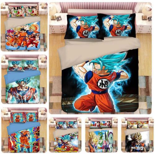 3D Dragon Ball Bedding Duvet Cover Set and Pillowcase 3Pcs Anime Comforter Quilt - Picture 1 of 30