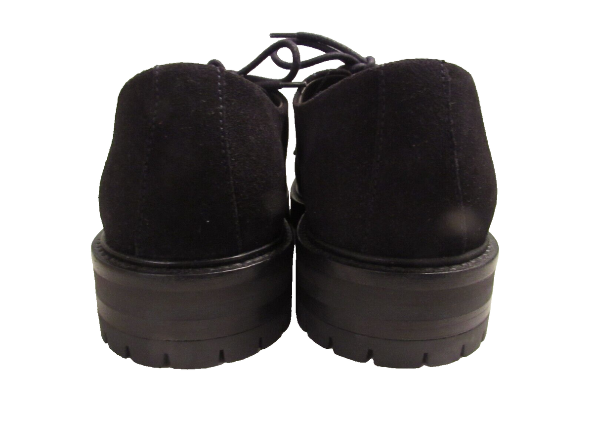 Massimo Dutti black suede lace-up oxford shoes men display picture 2