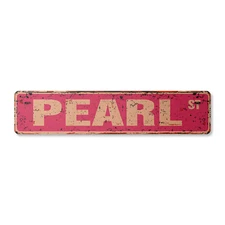 PEARL Vintage Street Sign Childrens Name Room| Indoor/Outdoor