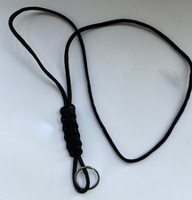 19" 550 Paracord Cord Black Lanyard Key Badge Holder