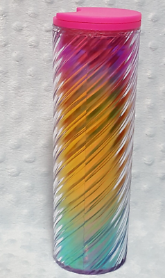 Starbucks Tim Singleton 2022 Pride Rainbow Swirl Cup 16 fl oz Tumbler Twist  Lid | eBay