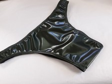 Men New custom s m L or xL Handmade PVC Deep Green Rio thong Pouched or flat USA