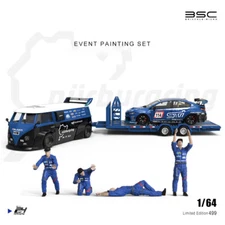 BSC 1:64 STI 24 Hour/Blue Black/T1+STI+worker figure Model Car