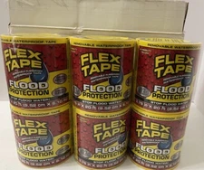 6 Pack Flex Tape Removable Rubberized Tape Flood Protection Yellow 3.75inx20ft