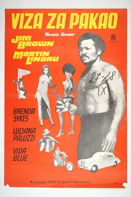 BLACK GUNN Original exYU movie poster 1972 JIM BROWN MARTIN LANDAU BRENDA SYKES