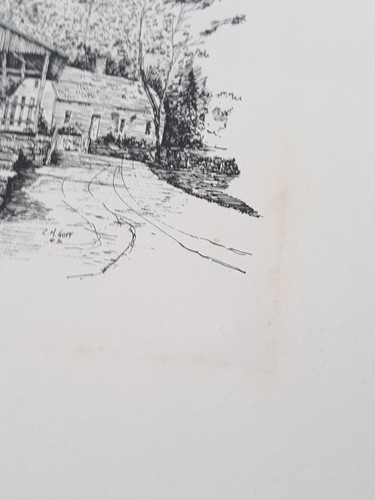 Lot of 2 Clark M Goff Prints Old Sturbridge Village Grist Mill Church Tisbury MA - Picture 8 of 12