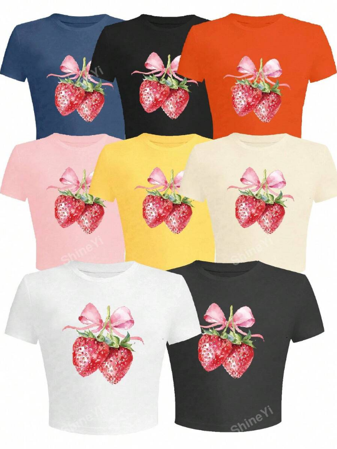 Custom Logo Photo Print T-Shirt Personalized Crop Sleeve Tee