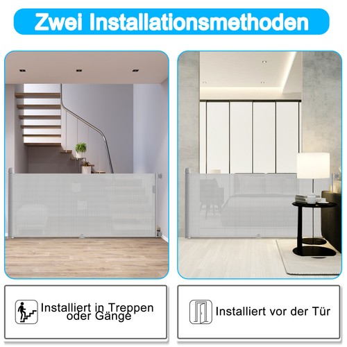 Neu Treppenschutzgitter PVC Ausziehbar 150cm 180cm 300cm Türschutzgitter Kinder - Bild 7 von 17