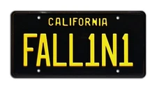 Lucifer | ’62 Corvette C1 | FALL1N1 | Metal Stamped Replica Prop License Plate