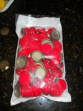 CROWN CAPS 144 NEW RED BOTTLE CAPS STANDARD 26.5 SIZE FOR SODA AND BEER BOTTLES