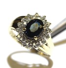 14k yellow gold .49ct SI2 H diamond sapphire gemstone cluster ring 4.6g size 7 — photo 6