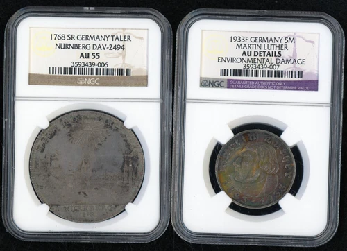 Lot of 2 Germany Coins NGC Graded