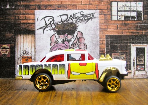 Dr Dave's Customs, Hot Wheels '55 CHEVY BEL AIR GASSER, IRON MAN, C3701