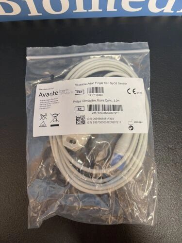 Philips Hard Shell Finger SpO2 Sensore D Connect cavo di collegamento 8 pin - 10 piedi - Foto 2 di 2