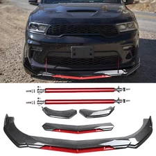 Front Bumper Lip Splitter Spoiler Strut Carbon Fiber For Dodge Durango SRT R/T
