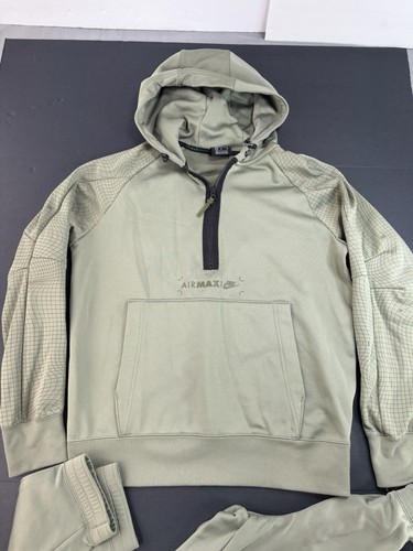 NIKE Sportswear Air Max Poly Fleece felpa con cappuccio e joggers vestito taglia media verde - Foto 4 di 23