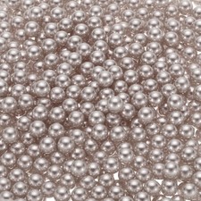 1000Pcs Faux Pearl for Crafting 8mm No Hole ABS Round Pearls Beads Light Coffee