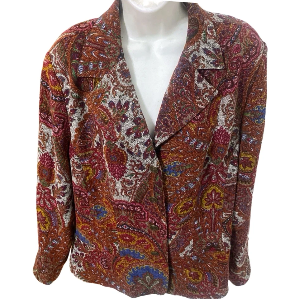 Chaqueta para mujer Coldwater Creek brocada cachemira talla grande Foto 2 de 4