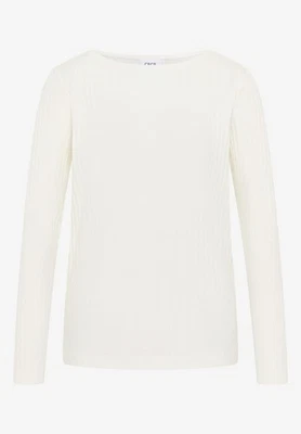 CECIL Ripp-Shirt langarm in der Farbe Vanilla White - Bild 1 von 4