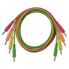 Pig Hog Pig Patch 3.5mm Mono Synthesizer Patch Cables, 4-Pack of 36" Neon Cables