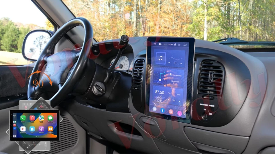 4+64G 适用于 1997 - 2004 年福特 F150 双 Din 收音机旋转 Android 15 立体声 CarPlay — 第 4/4 张图片