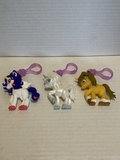 My Little Pony Pony/Unicorn Clip-On Keychains Set of 3 w/ Purple Carabiners