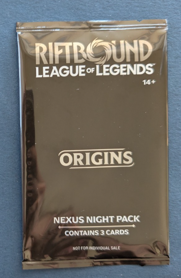 Riftbound Origins Nexus Night Pack Sealed English 3-Card Pack